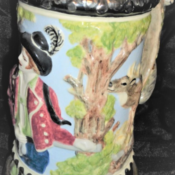 15" high BEER STEIN Hand Made & Painted Signed Mary Howroyd Collectible Mug - Picture 6 of 8